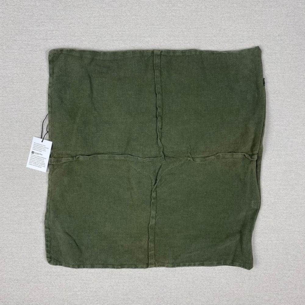 CB2‎ Pillow Sham European Flax Tuck Linen Green Single No Insert Zip Closure